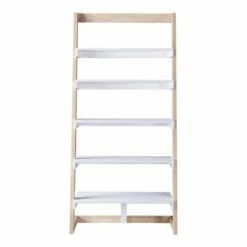 70.75" Prosima Leaning Bookcase White/Weathered White - miBasics -Bookshelves Sales Shop unnamed file 2390