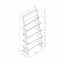 70.75" Prosima Leaning Bookcase White/Weathered White - miBasics -Bookshelves Sales Shop unnamed file 2391