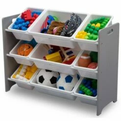 Delta Children MySize 9 Bin Plastic Toy Organizer - Gray with White Bins -Bookshelves Sales Shop unnamed file 24