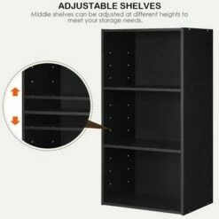Costway 3 Open Shelf Bookcase Modern Multi-functional Storage Display Cabinet Black -Bookshelves Sales Shop unnamed file 243