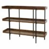 Modern Wood and Steel 3 Shelf Display - Onespace Brown/black
