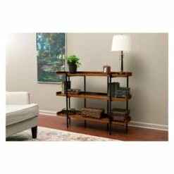 Modern Wood and Steel 3 Shelf Display - Onespace Brown/black -Bookshelves Sales Shop unnamed file 2436