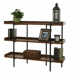 Modern Wood and Steel 3 Shelf Display - Onespace Brown/black -Bookshelves Sales Shop unnamed file 2437