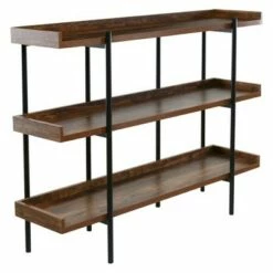 Modern Wood and Steel 3 Shelf Display - Onespace Brown/black -Bookshelves Sales Shop unnamed file 2438