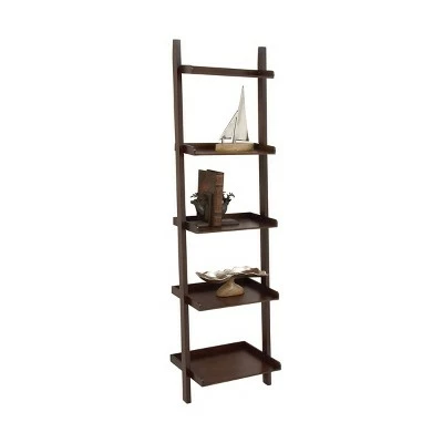 Olivia & May 70" Farmhouse Wooden Ladder Shelf Brown - Olivia & May 4 Olivia & May 70" Farmhouse Wooden Ladder Shelf Brown - Olivia & May - Image 2