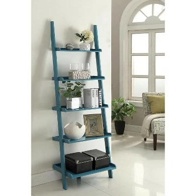 Breighton Home French Country Ladder 72" 5 Shelf Bookshelf - Convenience Concepts White 4 Breighton Home French Country Ladder 72" 5 Shelf Bookshelf - Convenience Concepts White - Image 2