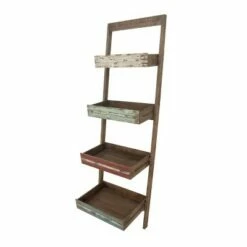 70" Wood 4 Shelf Leaning Shelf Book Shelf Brown - Olivia & May -Bookshelves Sales Shop unnamed file 2481