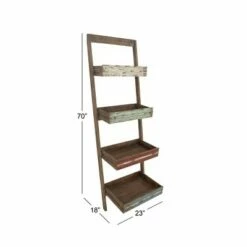 70" Wood 4 Shelf Leaning Shelf Book Shelf Brown - Olivia & May -Bookshelves Sales Shop unnamed file 2484