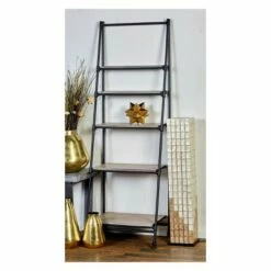 72" Metal and Wood 5 Shelf A Frame Book Stand Black - Olivia & May -Bookshelves Sales Shop unnamed file 2488