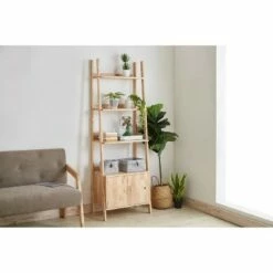 70.75" 3-Tier Stepladder Shelves Storage Cabinet - Ore International Espresso