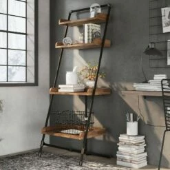 70.86" Humbolt Ladder Display Shelf - HOMES: Inside + Out Light Hickory