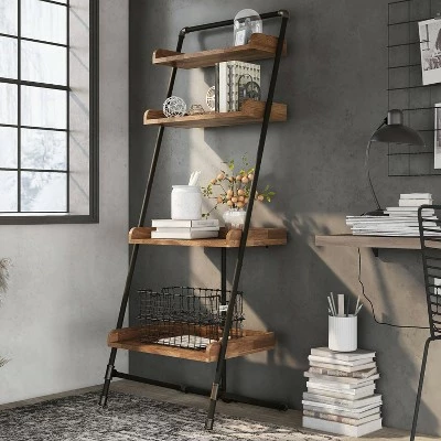 70.86" Humbolt Ladder Display Shelf - HOMES: Inside + Out Light Hickory 3 70.86" Humbolt Ladder Display Shelf - HOMES: Inside + Out Light Hickory