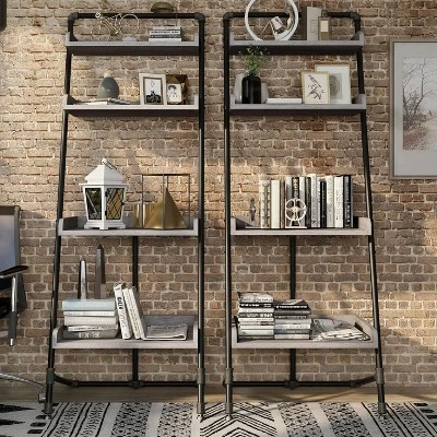 70.86" Humbolt Ladder Display Shelf - HOMES: Inside + Out Light Hickory 7 70.86" Humbolt Ladder Display Shelf - HOMES: Inside + Out Light Hickory - Image 5