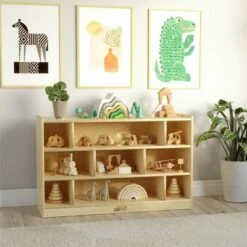 ECR4Kids Birch Medium Cubby Block Storage Unit with Rolling Casters, Kids Mobile Toy Organizer -Bookshelves Sales Shop unnamed file 253