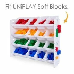 UNiPLAY Toy Organizer With 16 Removable Storage Bins and Block Play Panel, Multi-Size Bin Organizer -Bookshelves Sales Shop unnamed file 259