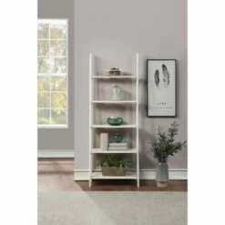 72.25" Brookings Ladder Bookshelf White - OSP Home Furnishings -Bookshelves Sales Shop unnamed file 2596