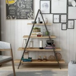 59" Mathews 4-Shelf Ladder Bookcase Bronze - HOMES: Inside + Out -Bookshelves Sales Shop unnamed file 2603