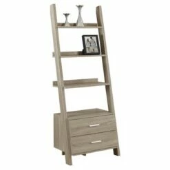 69" Ladder Bookcase with Drawers - EveryRoom Dark Taupe -Bookshelves Sales Shop unnamed file 2616
