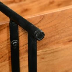 74" 6 Tier Wooden Ladder Storage Bookshelf with Metal Frame Brown/Black - The Urban Port -Bookshelves Sales Shop unnamed file 2631