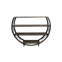 41.8" Bryan Keith Santa Monica Circle Bookshelf Black/Brown - Stylecraft