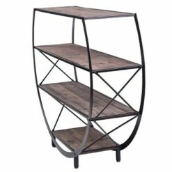 41.8" Bryan Keith Santa Monica Circle Bookshelf Black/Brown - Stylecraft -Bookshelves Sales Shop unnamed file 2636