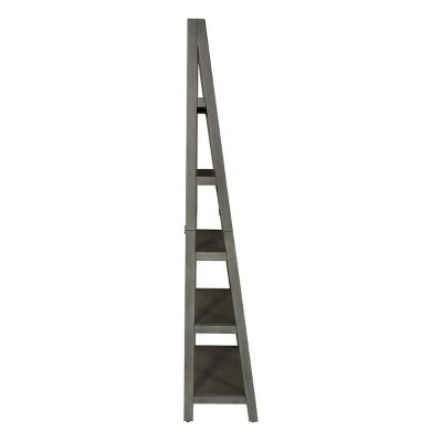 72.25" Hillsboro Ladder Bookcase Gray Wash - OSP Home Furnishings 4 72.25" Hillsboro Ladder Bookcase Gray Wash - OSP Home Furnishings - Image 2