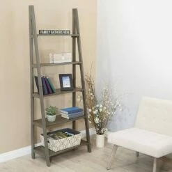 72.25" Hillsboro Ladder Bookcase Gray Wash - OSP Home Furnishings 9 72.25" Hillsboro Ladder Bookcase Gray Wash - OSP Home Furnishings -Bookshelves Sales Shop unnamed file 2661
