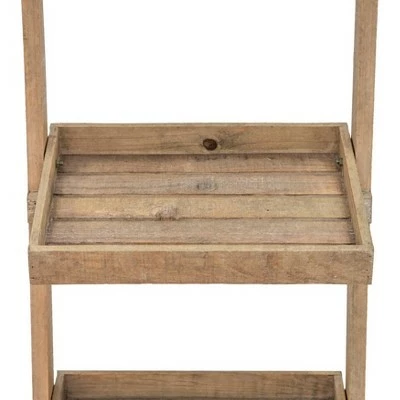 77" Wood/Metal Ladder Shelf Brown - Sagebrook Home 5 77" Wood/Metal Ladder Shelf Brown - Sagebrook Home - Image 4