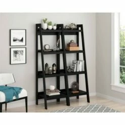 Viewfield 4 Shelf Ladder Bookcase Bundle - Room & Joy Light Gray