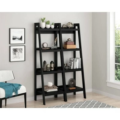 Viewfield 4 Shelf Ladder Bookcase Bundle - Room & Joy Light Gray 3 Viewfield 4 Shelf Ladder Bookcase Bundle - Room & Joy Light Gray