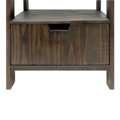 4 Shelf Wooden Ladder Bookcase with Bottom Drawer - The Urban Port White 3 4 Shelf Wooden Ladder Bookcase with Bottom Drawer - The Urban Port White