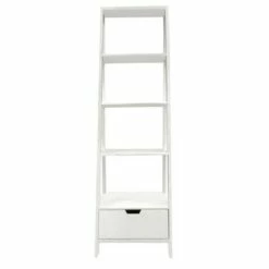 4 Shelf Wooden Ladder Bookcase with Bottom Drawer - The Urban Port White 13 4 Shelf Wooden Ladder Bookcase with Bottom Drawer - The Urban Port White -Bookshelves Sales Shop unnamed file 2699