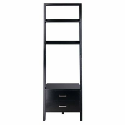 69.36" Bellamy Leaning Shelf with Storage Black - Winsome 4 69.36" Bellamy Leaning Shelf with Storage Black - Winsome - Image 2