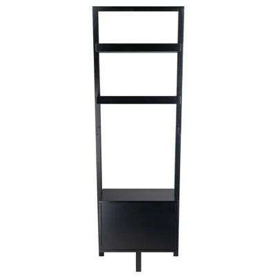 69.36" Bellamy Leaning Shelf with Storage Black - Winsome 6 69.36" Bellamy Leaning Shelf with Storage Black - Winsome - Image 4