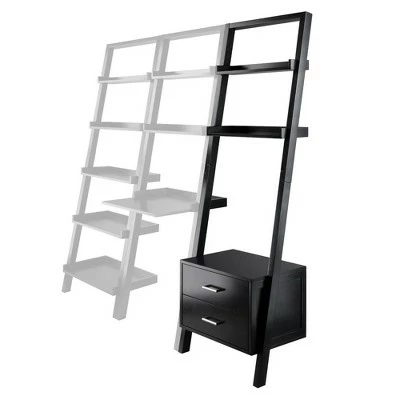 69.36" Bellamy Leaning Shelf with Storage Black - Winsome 10 69.36" Bellamy Leaning Shelf with Storage Black - Winsome - Image 8