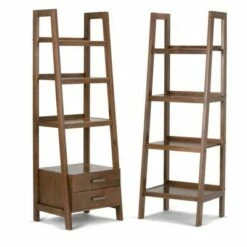 72"x24" Hawkins Solid Wood Ladder Shelf with Storage - Wyndenhall Distressed Gray -Bookshelves Sales Shop unnamed file 2715