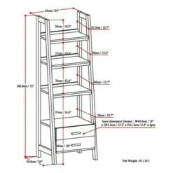 72"x24" Hawkins Solid Wood Ladder Shelf with Storage - Wyndenhall Distressed Gray -Bookshelves Sales Shop unnamed file 2716