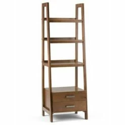 72"x24" Hawkins Solid Wood Ladder Shelf with Storage - Wyndenhall Distressed Gray -Bookshelves Sales Shop unnamed file 2717
