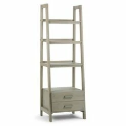 72"x24" Hawkins Solid Wood Ladder Shelf with Storage - Wyndenhall Distressed Gray -Bookshelves Sales Shop unnamed file 2719
