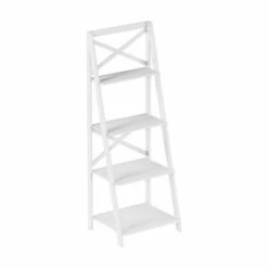 Lavish Home 4-Tier Ladder Bookshelf with X-Back Frame – Freestanding Bookcase, White 14 Lavish Home 4-Tier Ladder Bookshelf with X-Back Frame – Freestanding Bookcase, White -Bookshelves Sales Shop unnamed file 2731