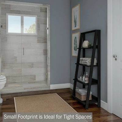 Lavish Home 4-Tier Ladder Bookshelf Freestanding Wooden Bookcase, Black 7 Lavish Home 4-Tier Ladder Bookshelf Freestanding Wooden Bookcase, Black - Image 5