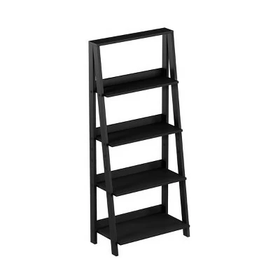 Lavish Home 4-Tier Ladder Bookshelf Freestanding Wooden Bookcase, Black 8 Lavish Home 4-Tier Ladder Bookshelf Freestanding Wooden Bookcase, Black - Image 6