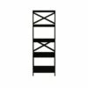 Hastings Home Lavish Home 4-Tier Ladder Bookshelf with X-Back Frame – Freestanding Bookcase, Black -Bookshelves Sales Shop unnamed file 2769