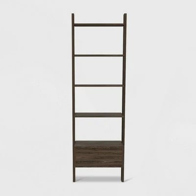 70" Aster 4 Tier Leaning Bookcase Rich Oak - RST Brands 5 70" Aster 4 Tier Leaning Bookcase Rich Oak - RST Brands - Image 3