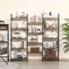 HOMCOM 5-Tier Industrial Look Bookshelf with Open Storage Display Rack Metal Frame for Home Office Walnut -Bookshelves Sales Shop unnamed file 2799