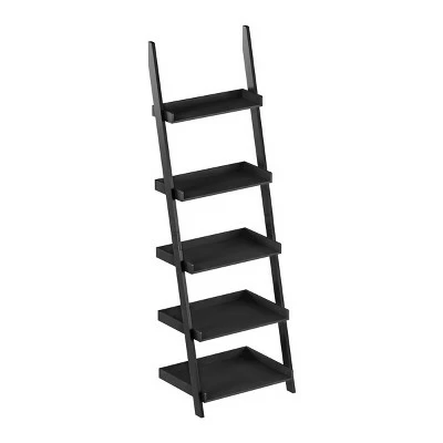 Lavish Home 5-Tier Ladder Bookshelf - Leaning Decorative Shelves, Black 8 Lavish Home 5-Tier Ladder Bookshelf - Leaning Decorative Shelves, Black - Image 6
