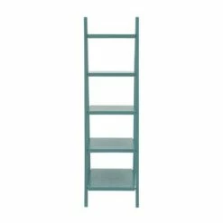 Wood Ladder Leaning Bookshelf - Olivia & May Turquoise -Bookshelves Sales Shop unnamed file 2830