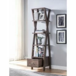71" Graci 5 Shelf with 1 Drawer Bookcase Walnut Oak - miBasics -Bookshelves Sales Shop unnamed file 2839