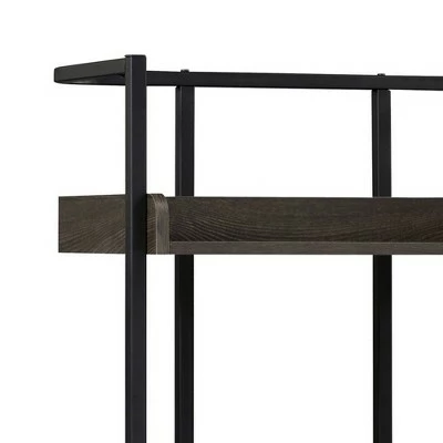 67.5" Bookcase with 4 Tier Storage and Metal Frame Brown/Black - Benzara 3 67.5" Bookcase with 4 Tier Storage and Metal Frame Brown/Black - Benzara