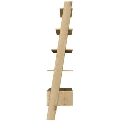 70" Aster 4 Tier Leaning Bookcase Light Wood - RST Brands 5 70" Aster 4 Tier Leaning Bookcase Light Wood - RST Brands - Image 3